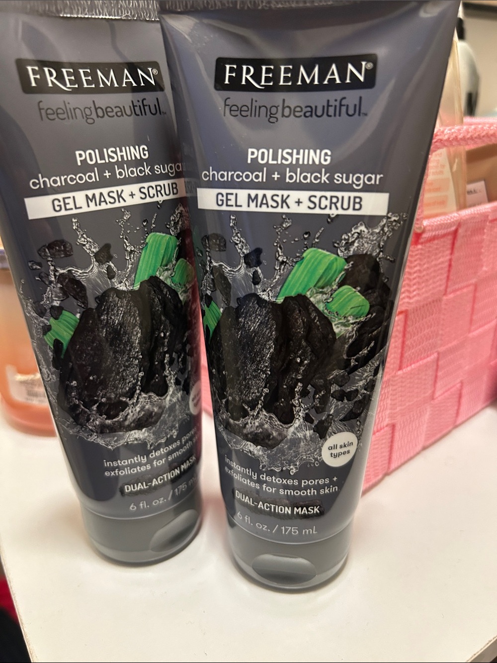 2 Brand knew Freeman Polishing Charcoal + Black Sugar Gel Mask + Scrub - Gray